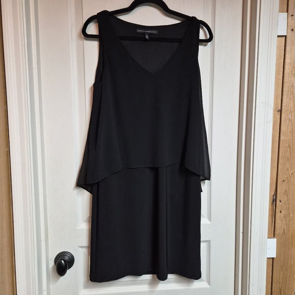 White House Black Market Black Layered V-Neck Dress Size Small